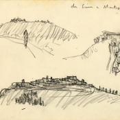 Cesare Cattaneo, Album di schizzi, Viaggio in Toscana, 1932: matita su carta (ACC Cernobbio)